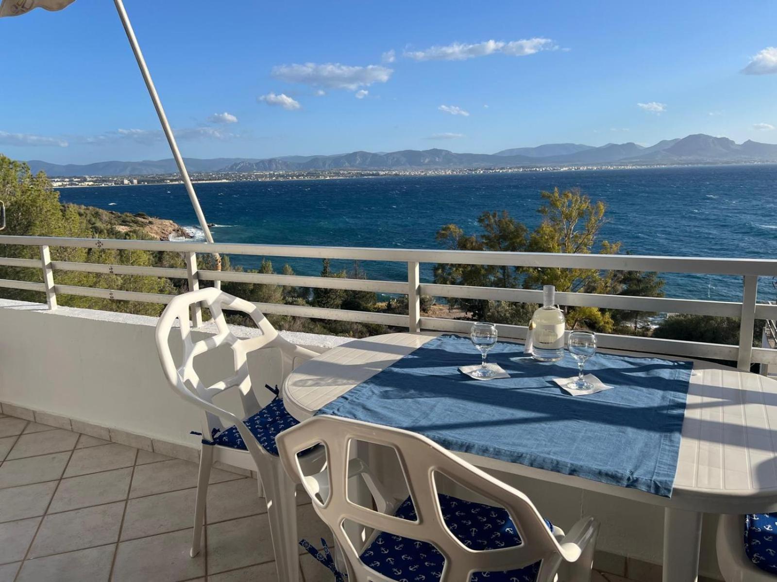 Atlas Apartment With Private Beach And Seaview Blue Лутракі Екстер'єр фото